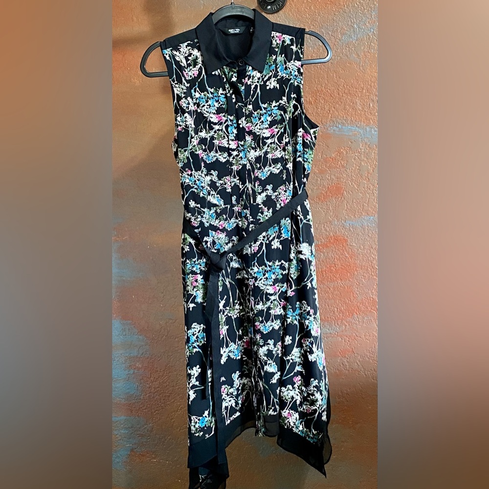 Vera Wang multi color floral print dress